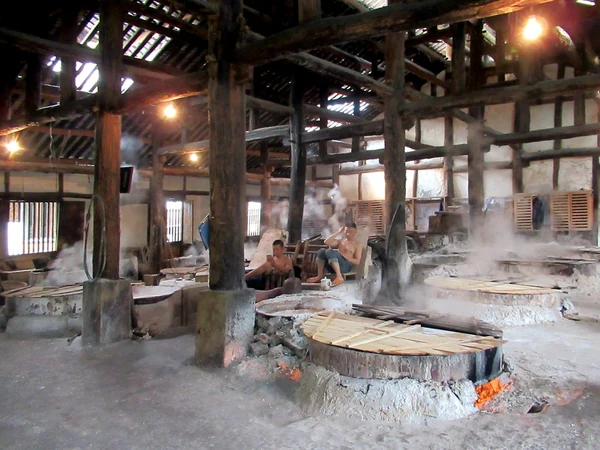 The wooden derrick at Shenhai Well, Zigong