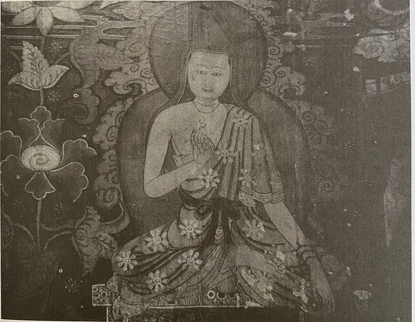 Fresque de Shariputra à Pelkor Chöde