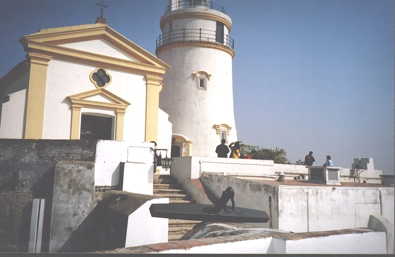 Guia Lighthouse beside the chapel on Guia Hill.