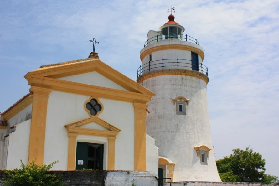 Guia Lighthouse beside the chapel on Guia Hill.