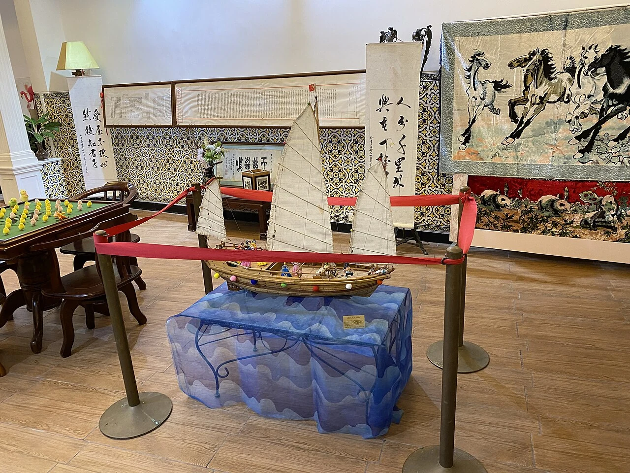 A display inside Dom Pedro V Theatre.