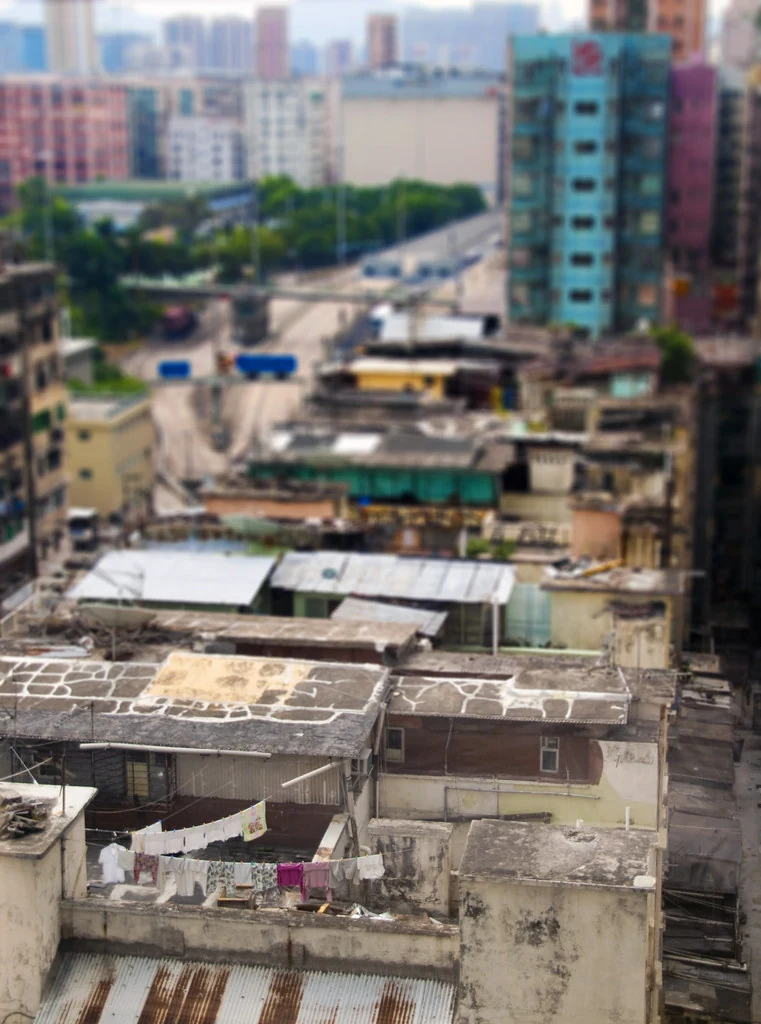 Tejados de To Kwa Wan, en Kowloon, cerca del antiguo aeropuerto de Kai Tak.