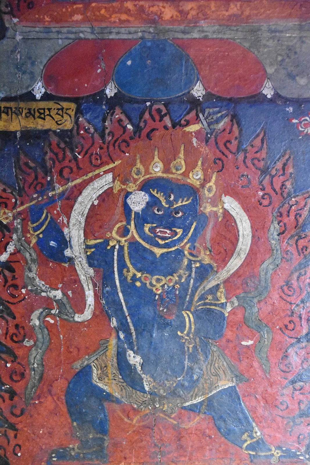 Bemaltes Detail in einer Kapelle des Kumbum in Gyantse.