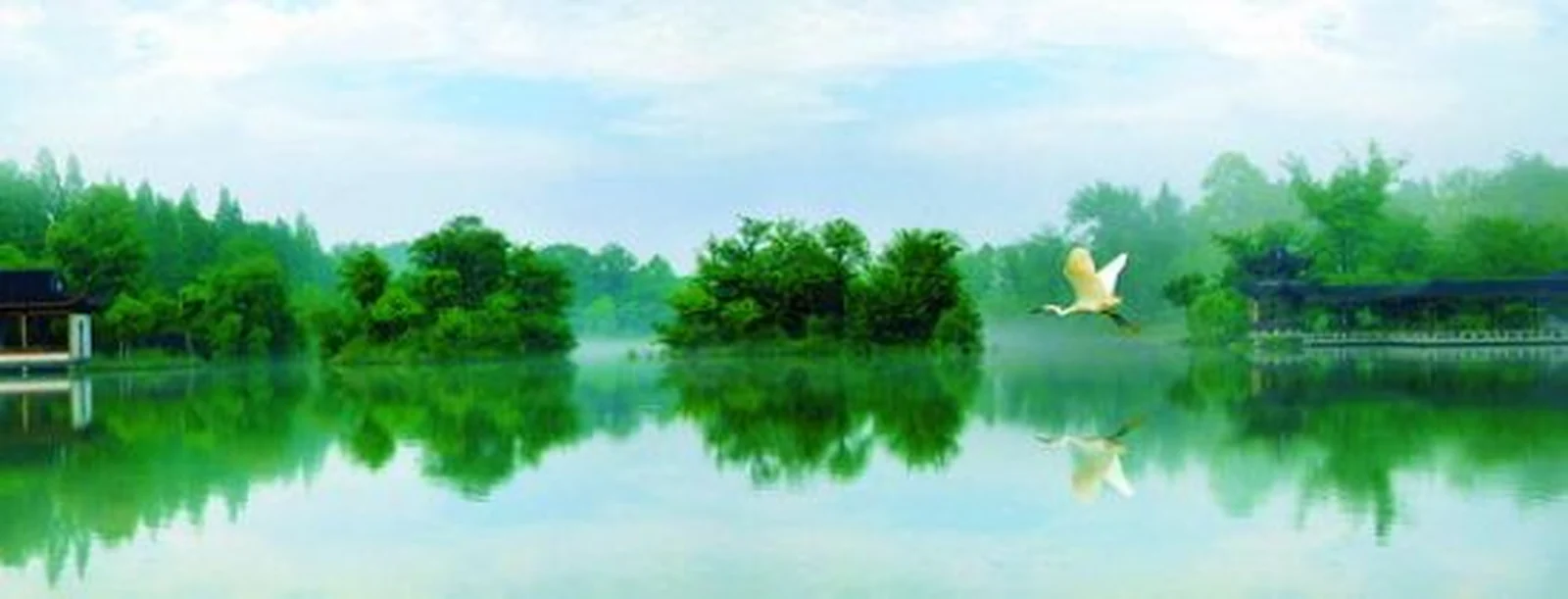 Wolken und Wasser von Santai · Wasser und Ufer