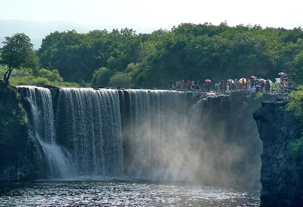 Water flowing over Diaoshuilou Waterfall